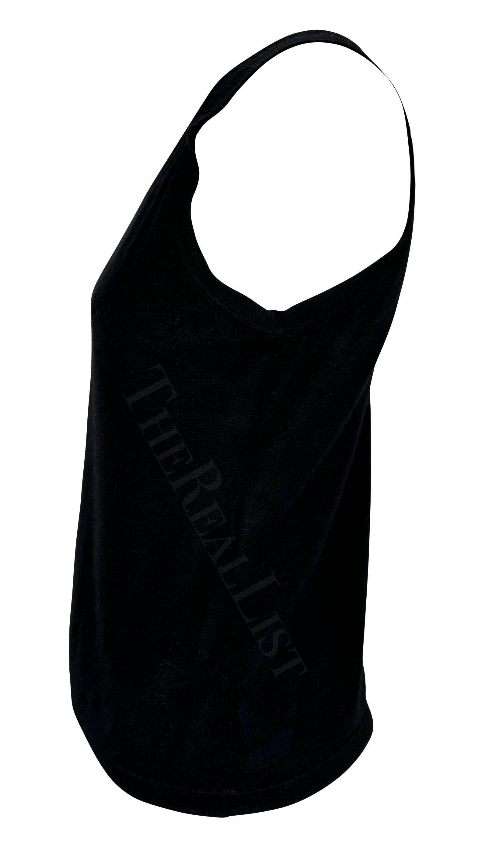 Women's F/W 1997 Gucci by Tom Ford Runway Cashmere Black Stretch Tank Top  For Sale
