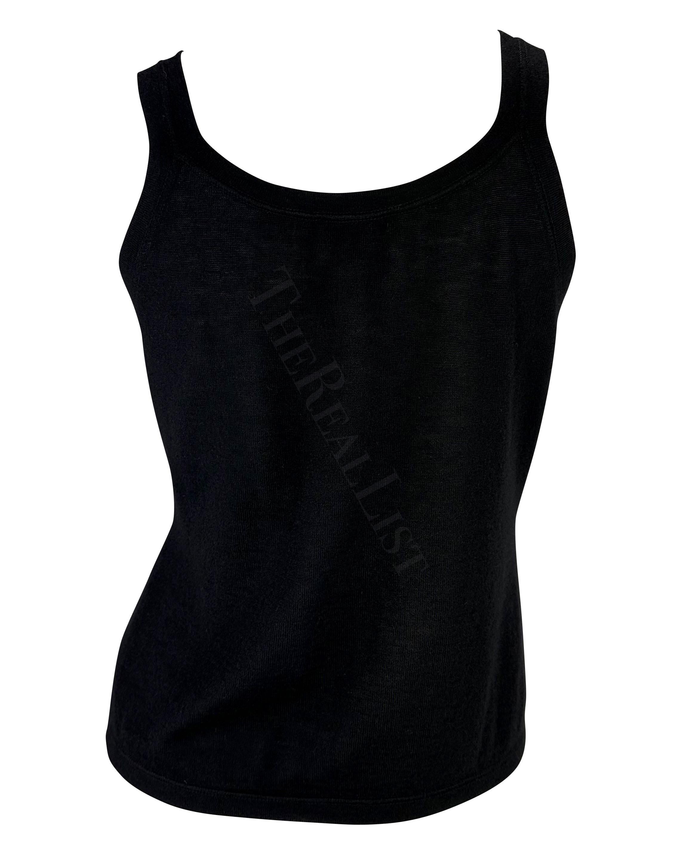 F/W 1997 Gucci by Tom Ford Runway Cashmere Black Stretch Tank Top  For Sale 1