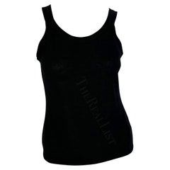 F/W 1997 Gucci by Tom Ford Runway Sheer Cashmere Black Stretch Tank Top