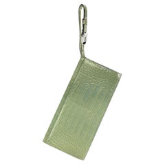 F. Ford for Gucci A/I 1997 Borsa da polso con fibbia G in vero coccodrillo verde chiaro