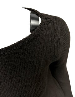 F/W 1997 Gucci by Tom Ford Metal Logo Buckle Brown Knit Wool Pullover Sweater