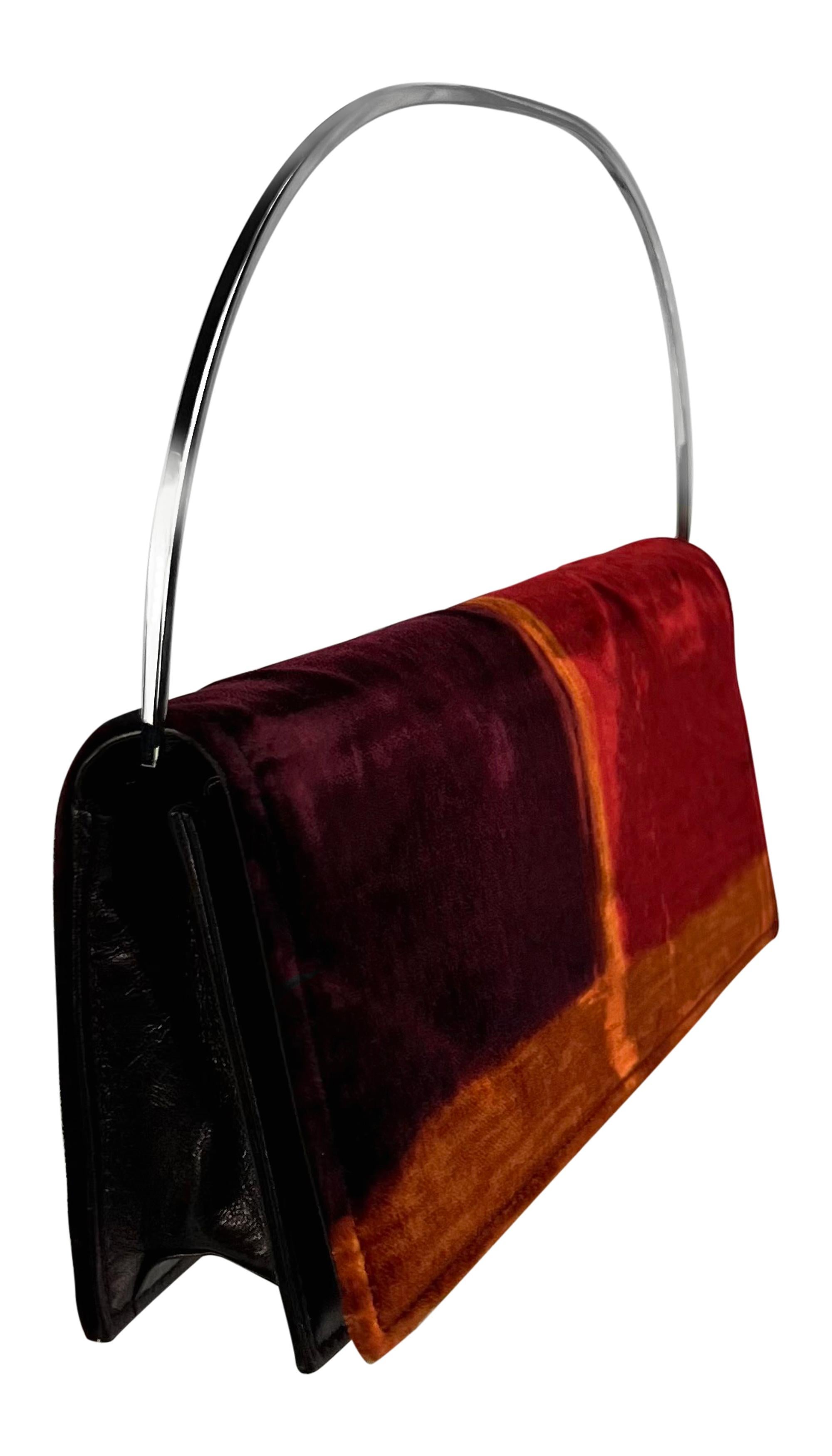 F/W 1997 Gucci by Tom Ford Modern Red Velvet Metal Ring Clutch Bag 6