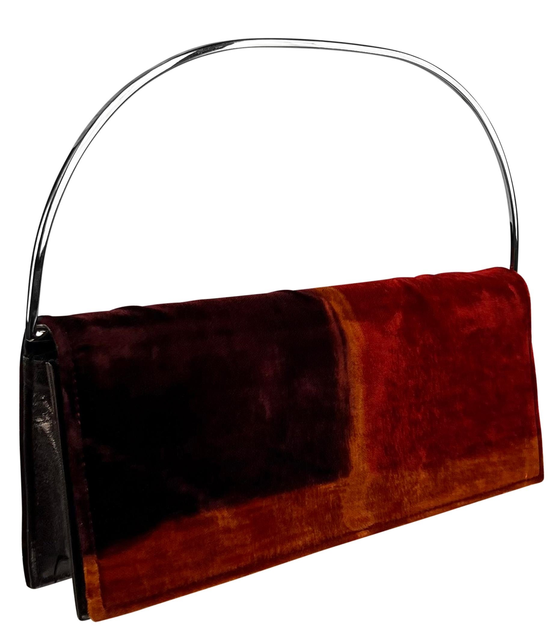 F/W 1997 Gucci by Tom Ford Modern Red Velvet Metal Ring Clutch Bag 5