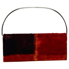 F/W 1997 Gucci by Tom Ford Modern Red Velvet Metal Ring Clutch Bag