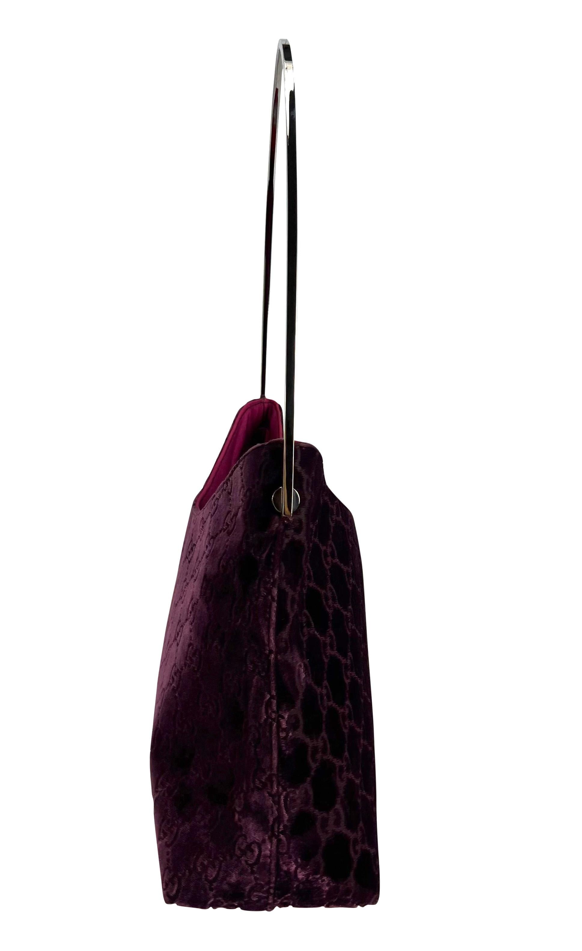 F/W 1997 Gucci by Tom Ford Purple Velvet 'GG' Monogram Runway Bag 1