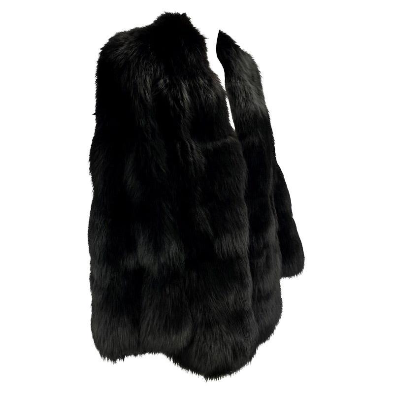 F/W 1997 Gucci by Tom Ford Runway Black Fox Fur Chubby Museum Coat  For Sale 3