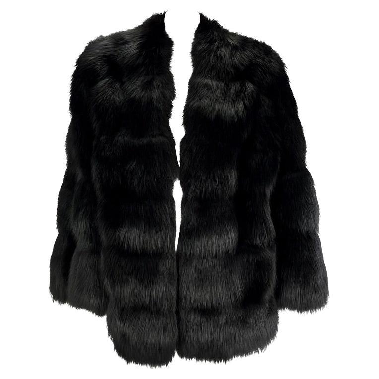 F/W 1997 Gucci by Tom Ford Runway Black Fox Fur Chubby Museum Coat  For Sale 4