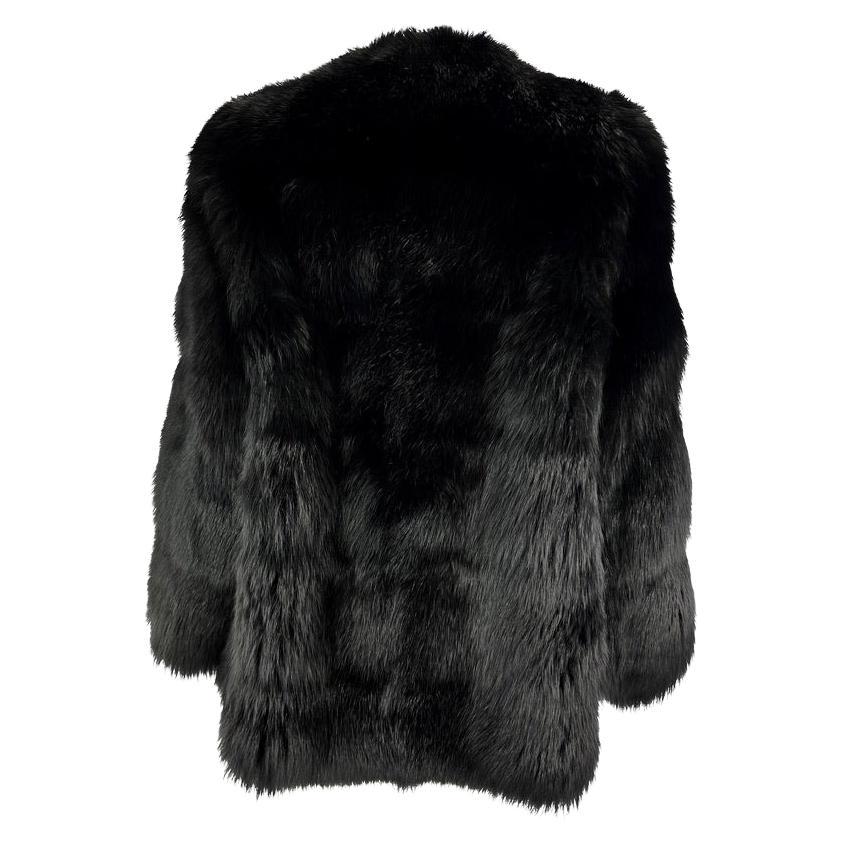 F/W 1997 Gucci by Tom Ford Runway Black Fox Fur Chubby Museum Coat  For Sale 1