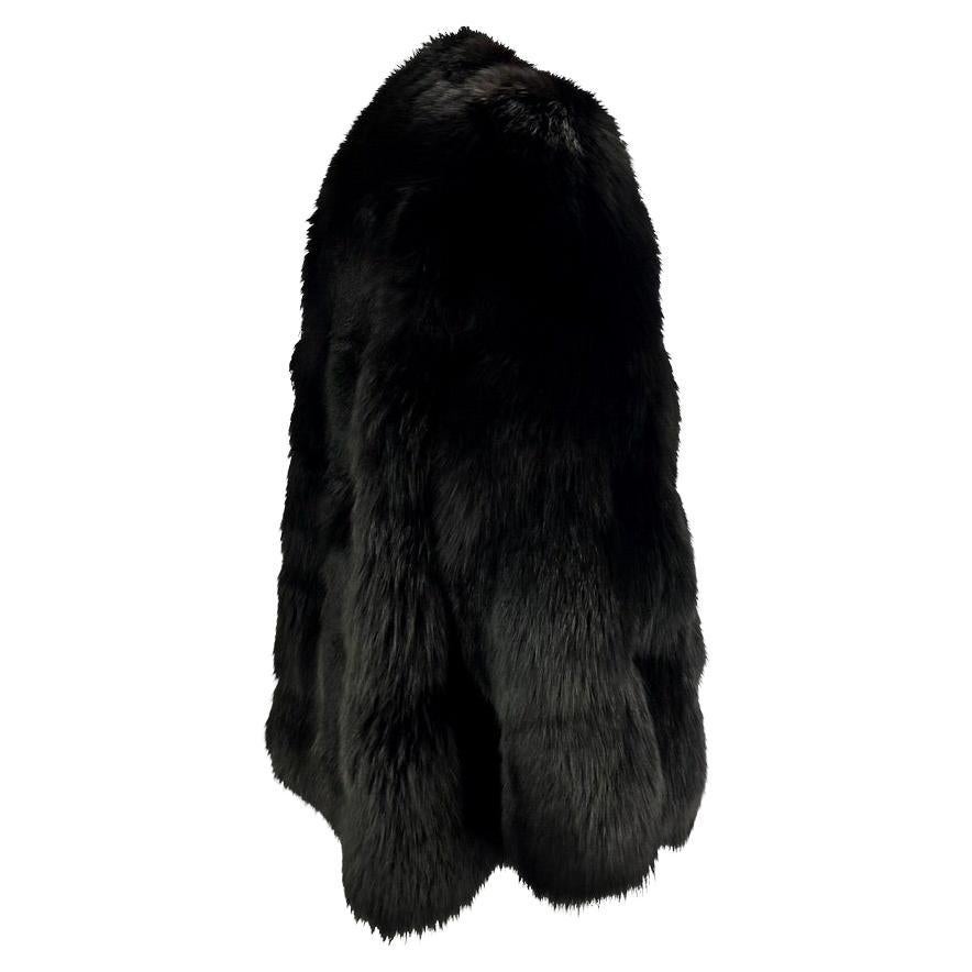 F/W 1997 Gucci by Tom Ford Runway Black Fox Fur Chubby Museum Coat 2