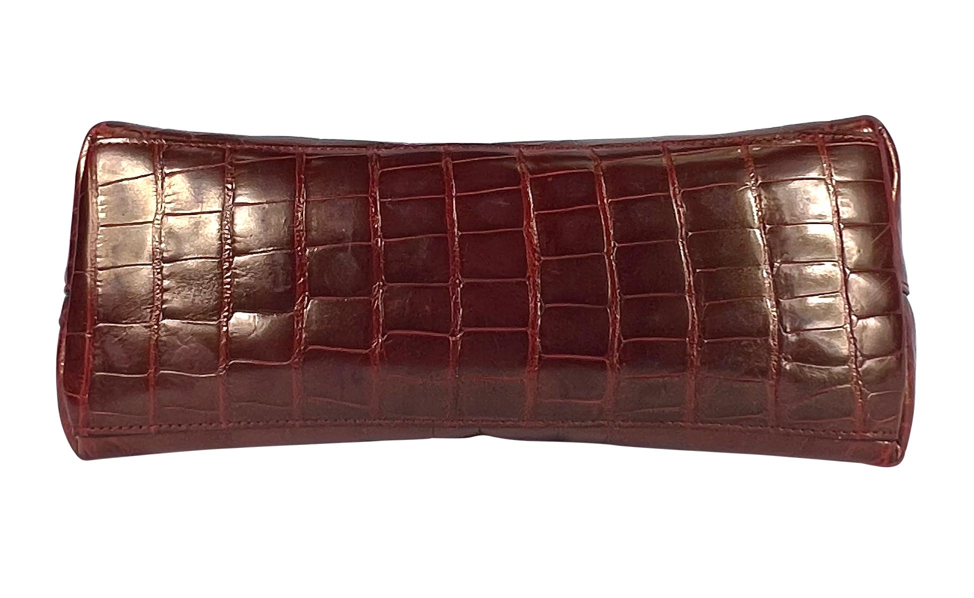 F/W 1997 Gucci by Tom Ford Runway Genuine Alligator Red Orange Shoulder Bag 10