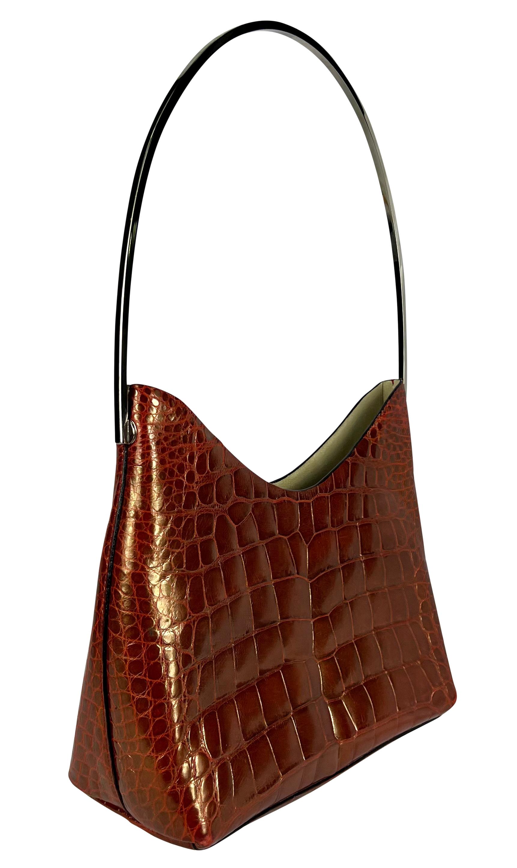 F/W 1997 Gucci by Tom Ford Runway Genuine Alligator Red Orange Shoulder Bag 4