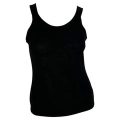 A/I 1997 Gucci by Tom Ford Canotta elasticizzata nera in cashmere trasparente