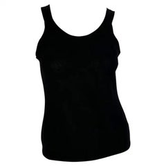H/W 1997 Gucci by Tom Ford Laufsteg Schwarzes durchsichtiges Kaschmir-Tanktop aus Stretch