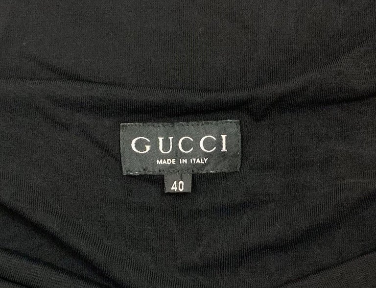 1998 Gucci by Tom Ford Sheer Black One Shoulder G Logo Mini Dress High ...