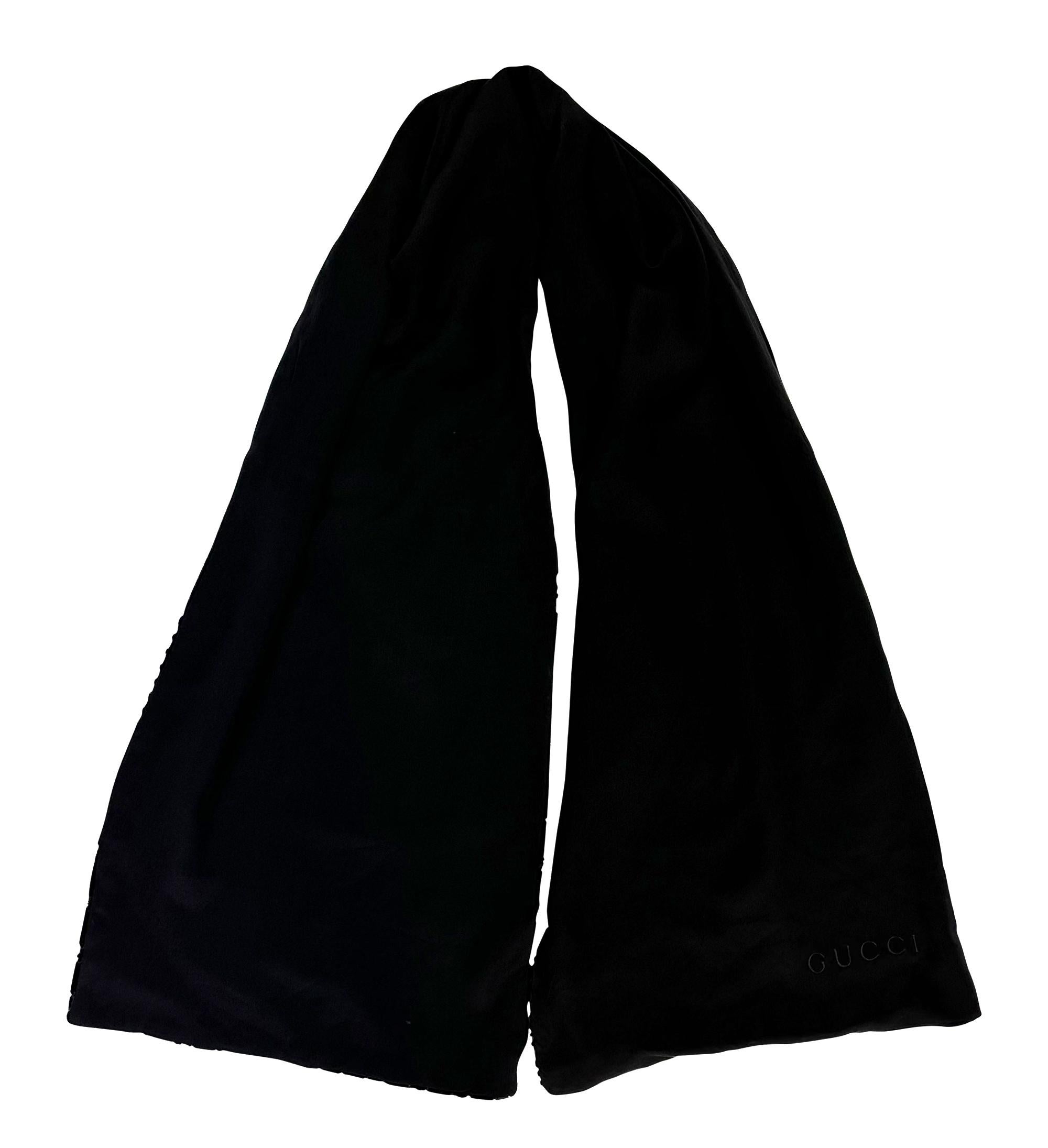 Women's or Men's F/W 1997 Gucci by Tom Ford Velvet Patchwork Navy 'GG' Monogram Scarf For Sale
