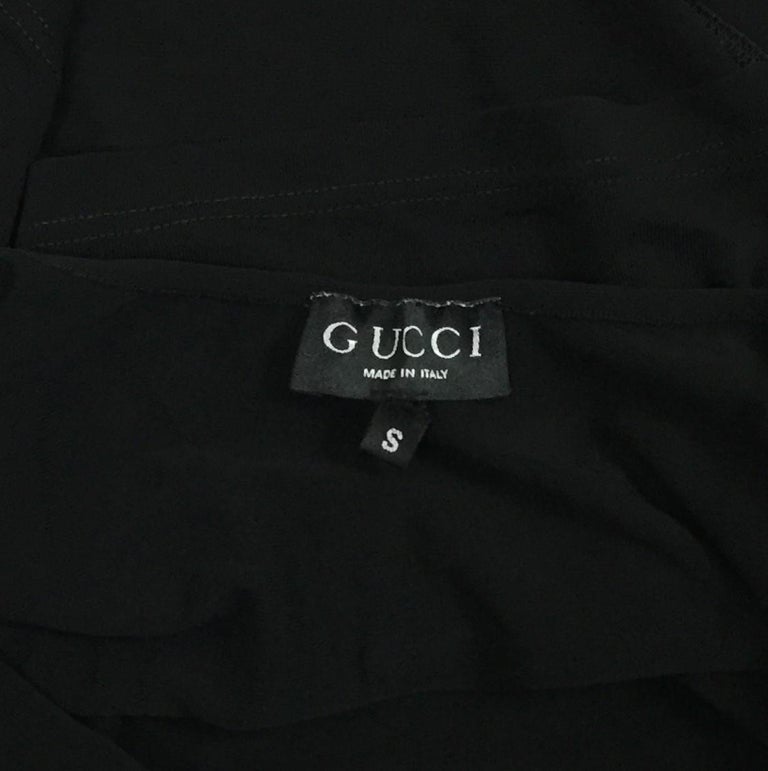 F/W 1997 Gucci Tom Ford Sheer Black Asymmetrical Halter Top at 1stDibs