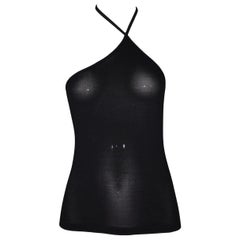 F/W 1997 Gucci Tom Ford Sheer Black Asymmetrical Halter Top