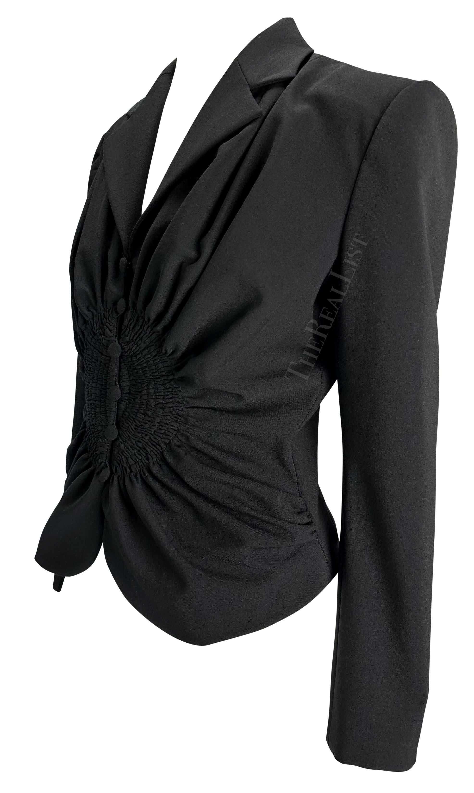 F/W 1997 John Galliano Paris Black Circle Ruched Runway Blazer  In Excellent Condition In West Hollywood, CA
