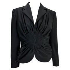 F/W 1997 John Galliano Paris Black Circle Ruched Runway Blazer 