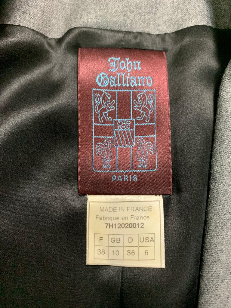 F/W 1997 John Galliano Runway Gray School Girl Mini Skirt Suit For Sale ...