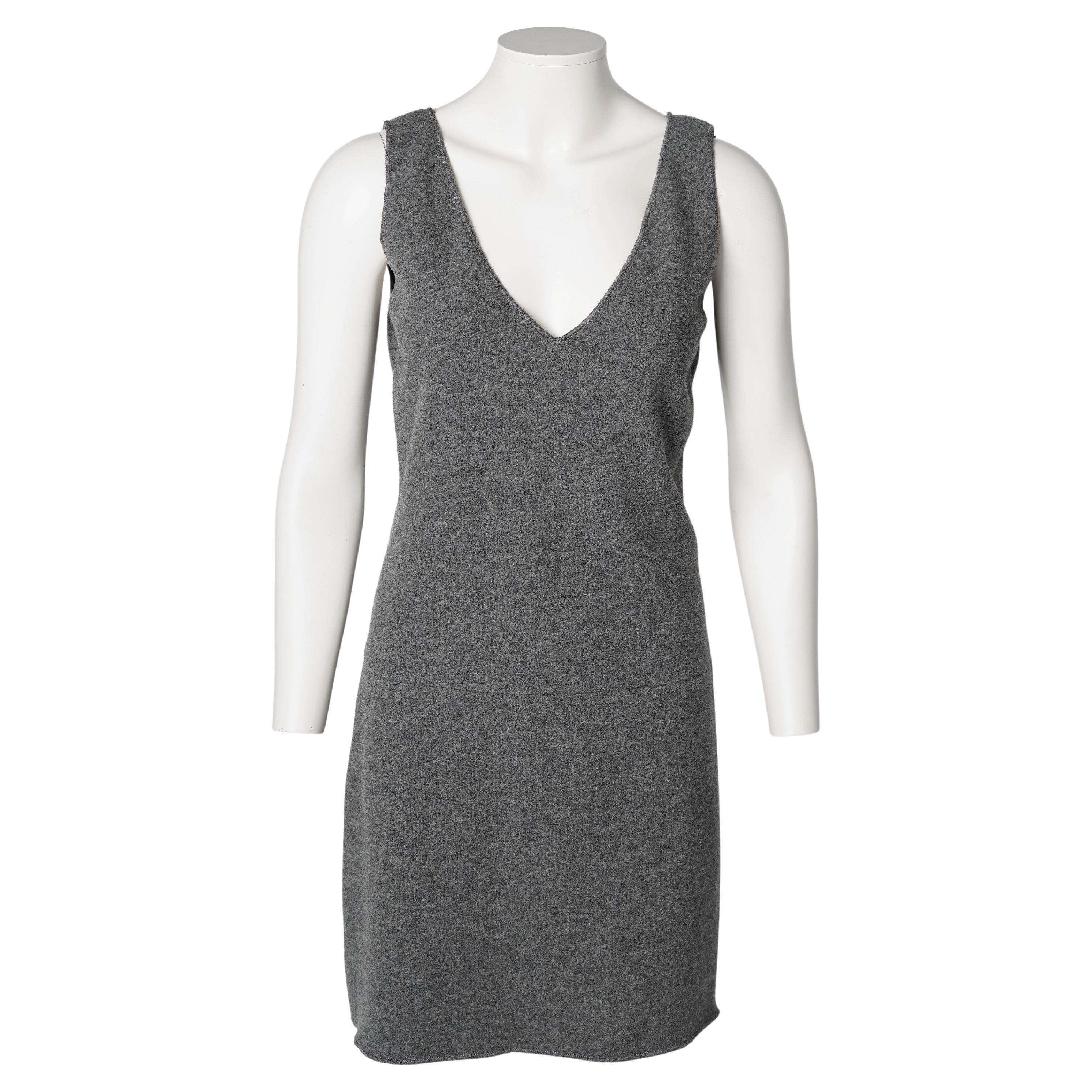 F/W 1997 Miu Miu Robe de défilé en laine polaire anthracite en vente