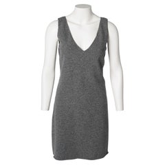 F/W 1997 Miu Miu Anthracite Fleece Wool Runway Dress