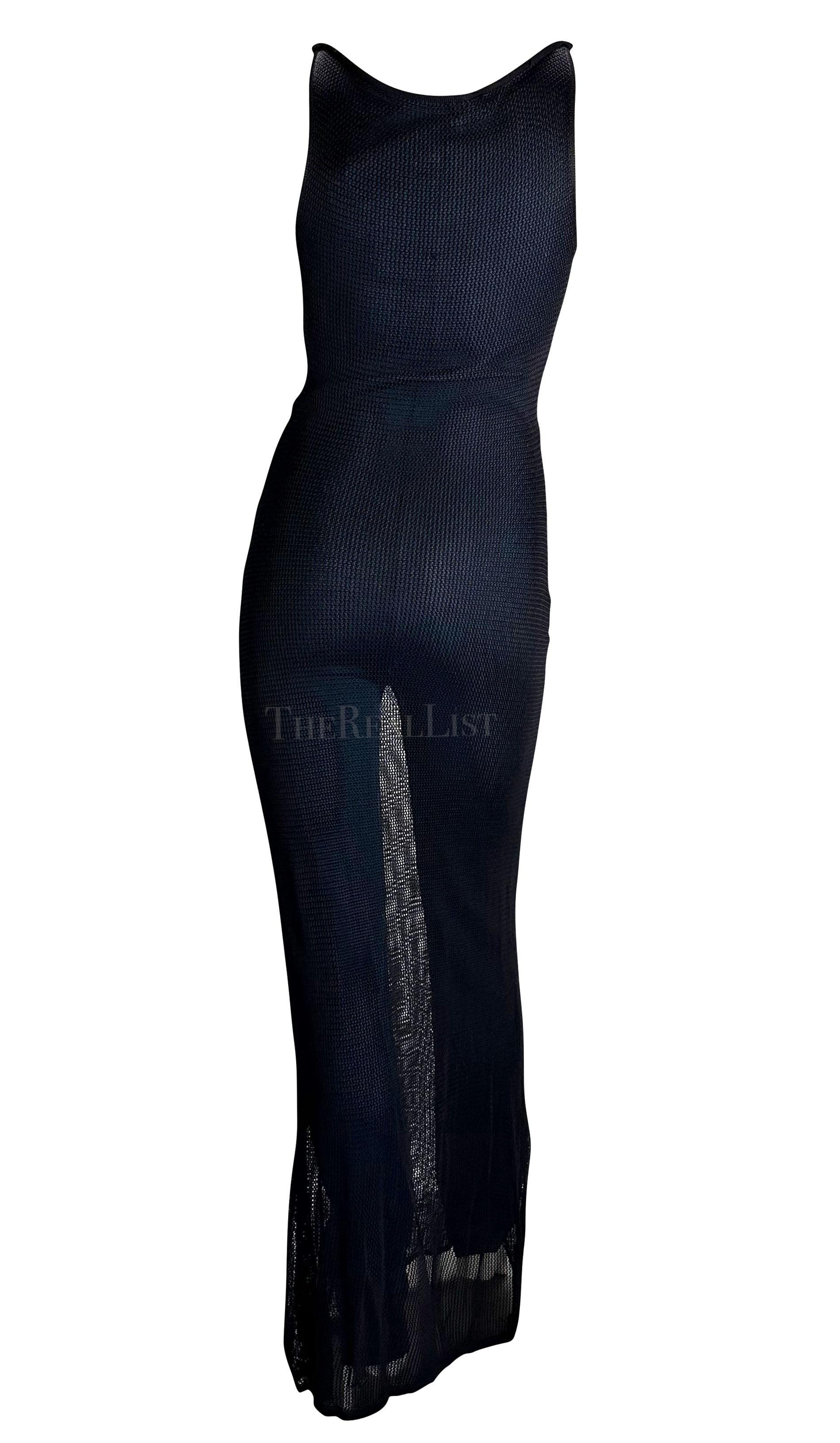 F/W 1997 Salvatore Ferragamo Runway Combinaison en maille transparente Robe Bodycon à superposition en vente 1