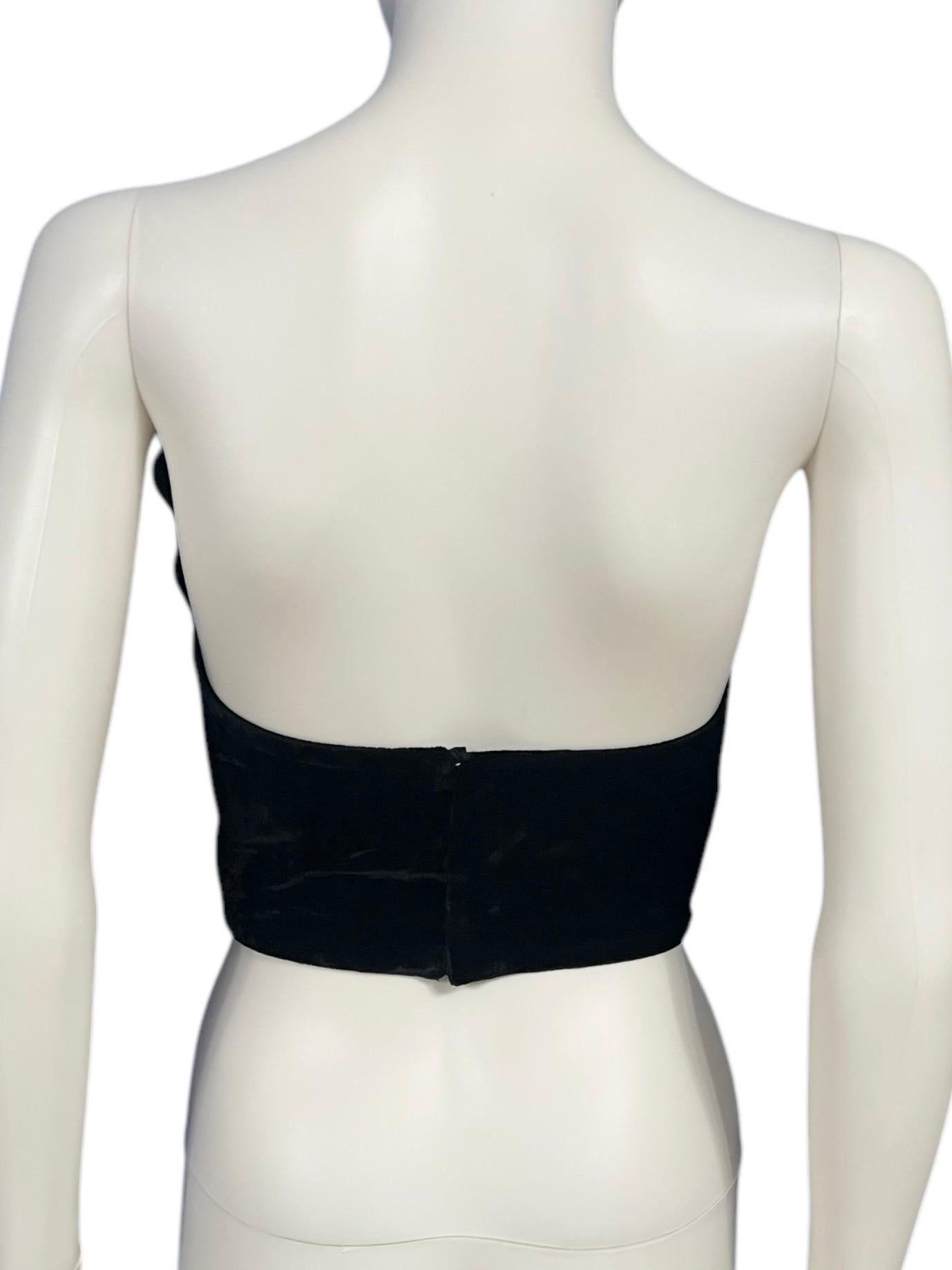 F/W 1987 Thierry Mugler Velvet Winged Bustier Corset Top For Sale 1