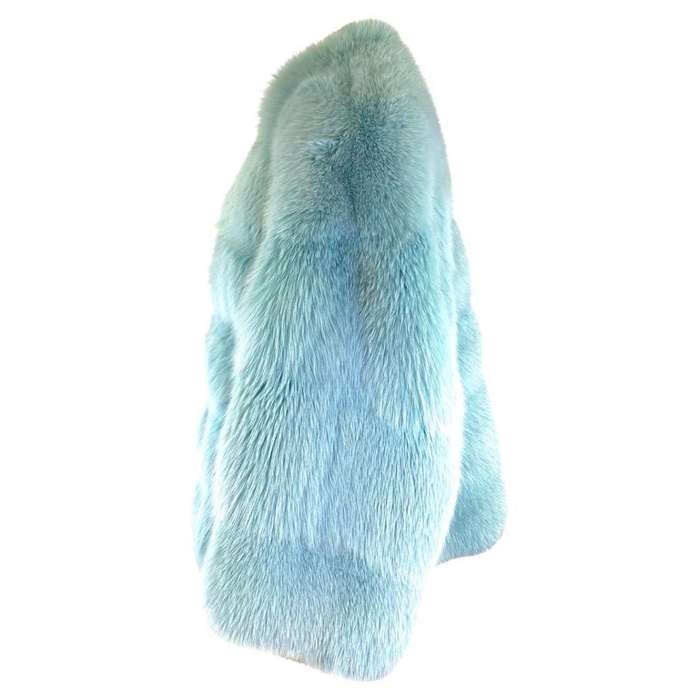 Gucci by Tom Ford aqua blue fox fur oversized coat, fw 1997 at 1stDibs