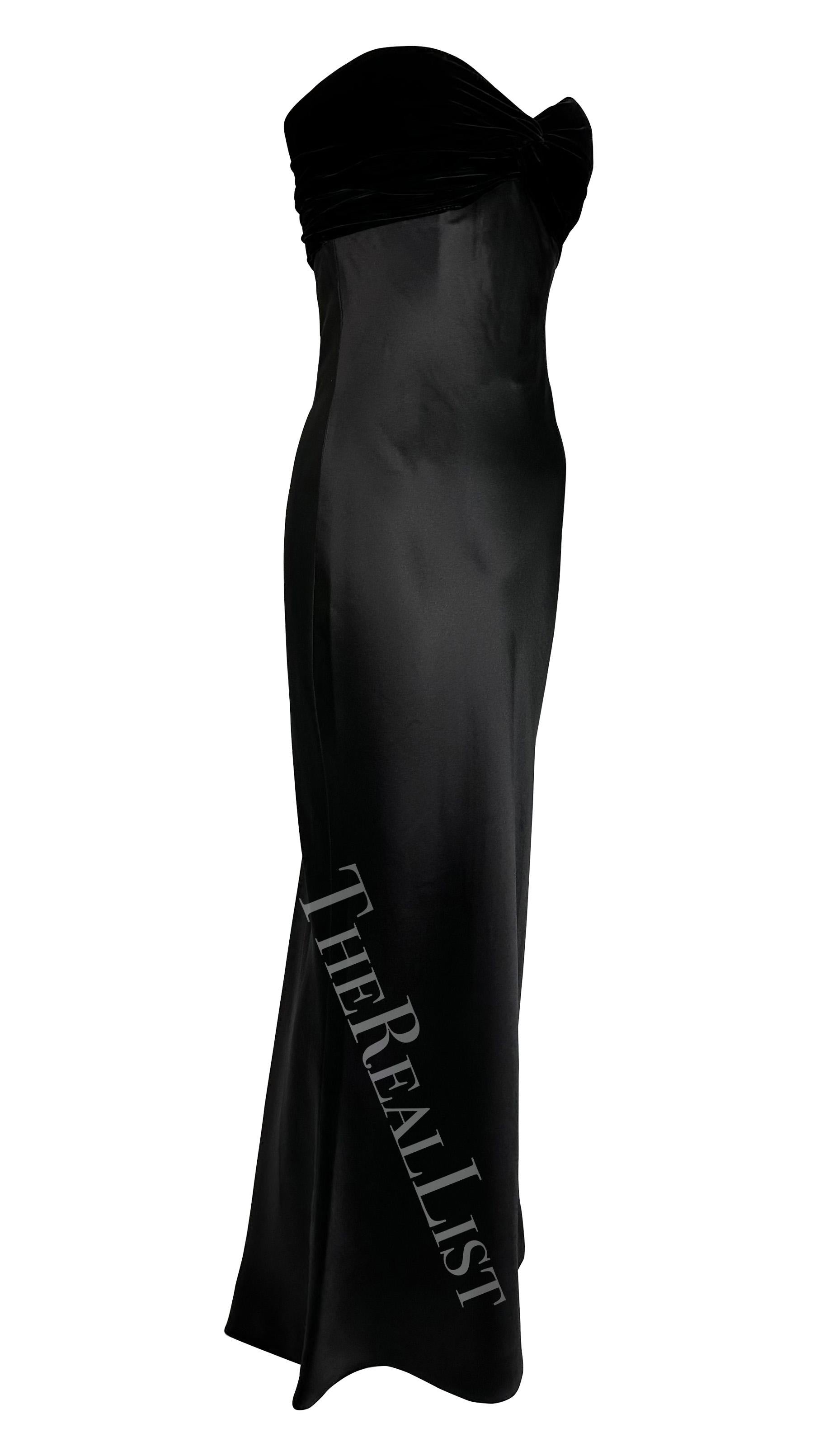 F/W 1997 Yves Saint Laurent Haute Couture Black Velvet Satin Strapless Gown 5