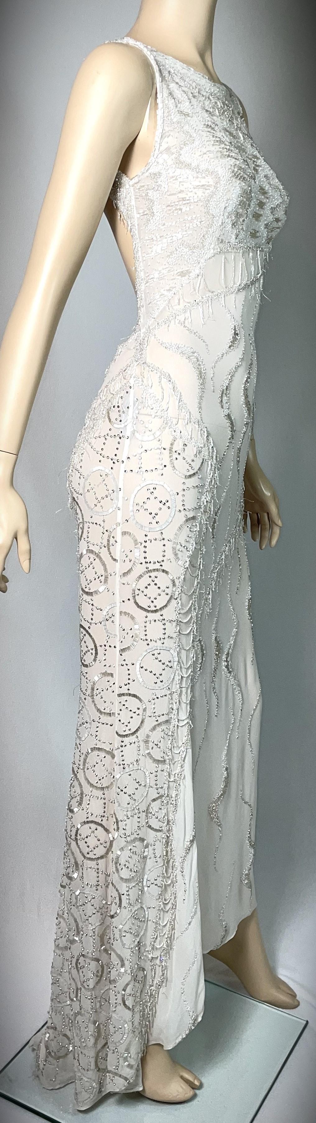 **THANK YOU FOR SHOPPING WITH MES DEUX FILLES**

DESIGNER: F/W 1998 Atelier Versace Runway
CONDITION: Good- minor bead loss- faint discoloration inside underarm, very minor and not seen- view last photo. 
FABRIC: Silk
COUNTRY MADE: Italy
SIZE: