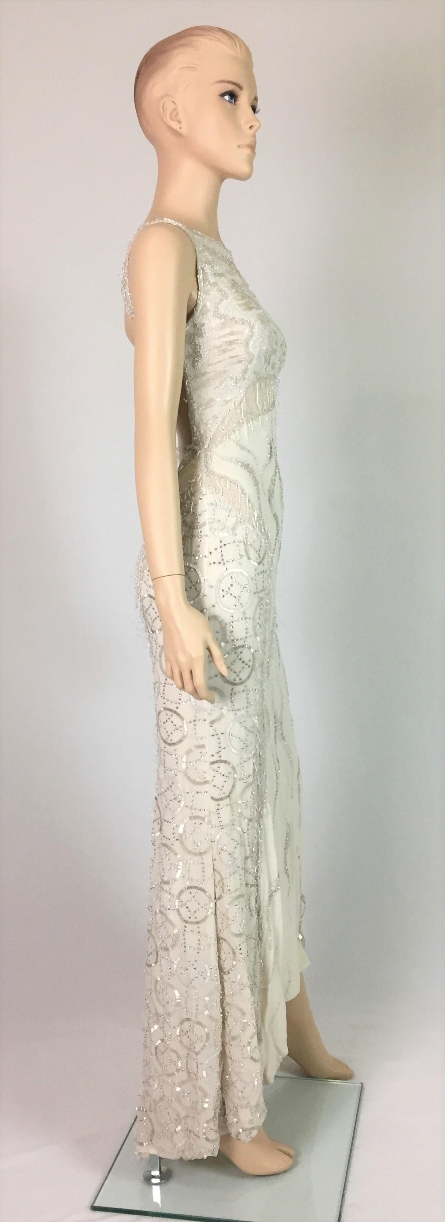 F W 1998 Atelier Versace Runway Sheer Ivory Bridal Wedding Beaded
