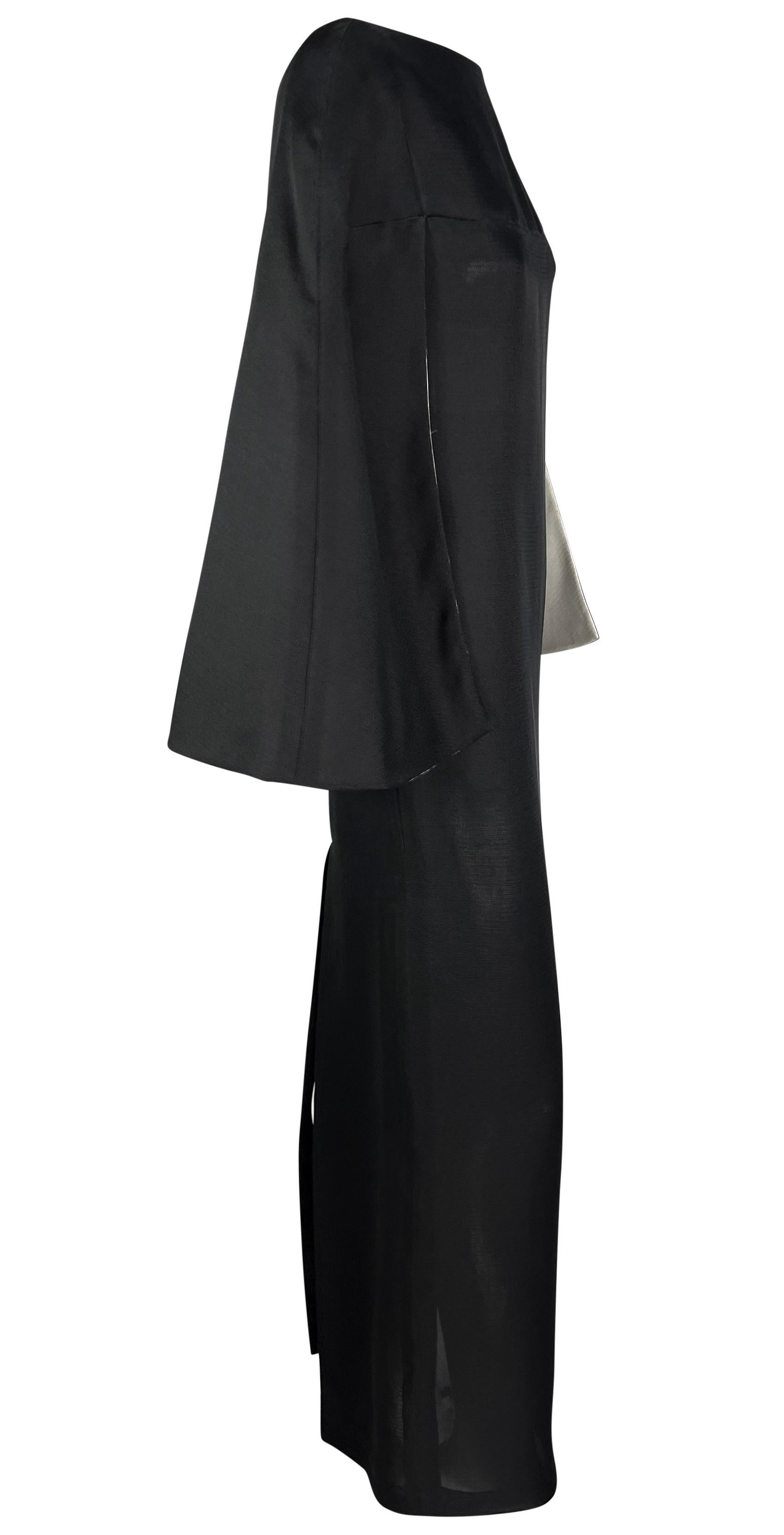 F/W 1998 Balenciaga by Nicolas Ghesquière Runway Sheer Linen Capelet Dress 5