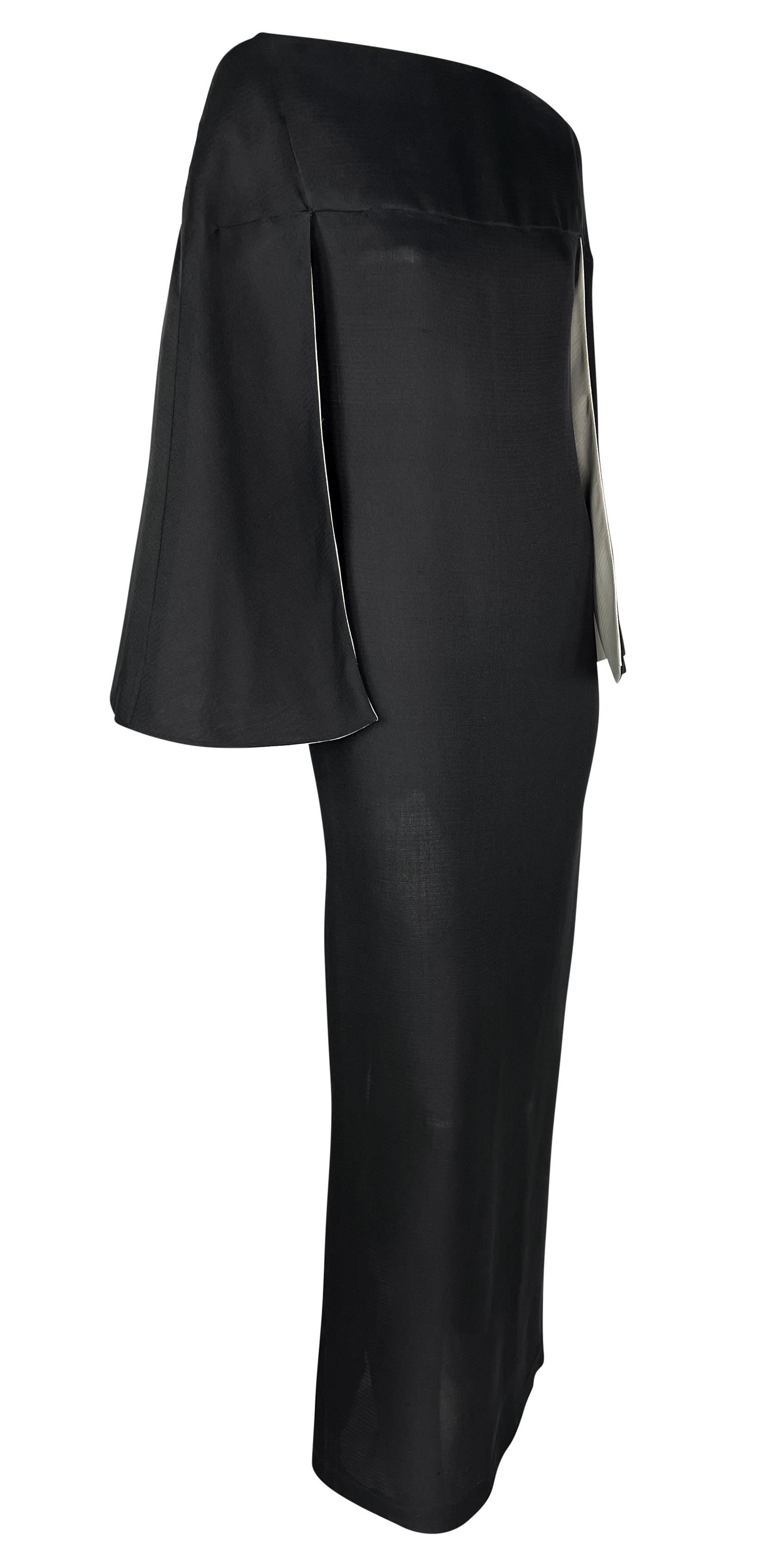 F/W 1998 Balenciaga by Nicolas Ghesquière Runway Sheer Linen Capelet Dress 6