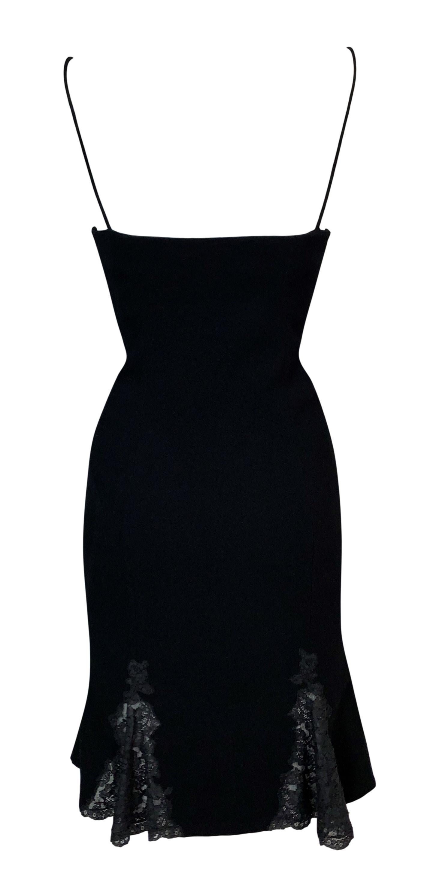 F/W 1998 Christian Dior by John Galliano Black Fit n Flare Lace Dress In Good Condition In Yukon, OK