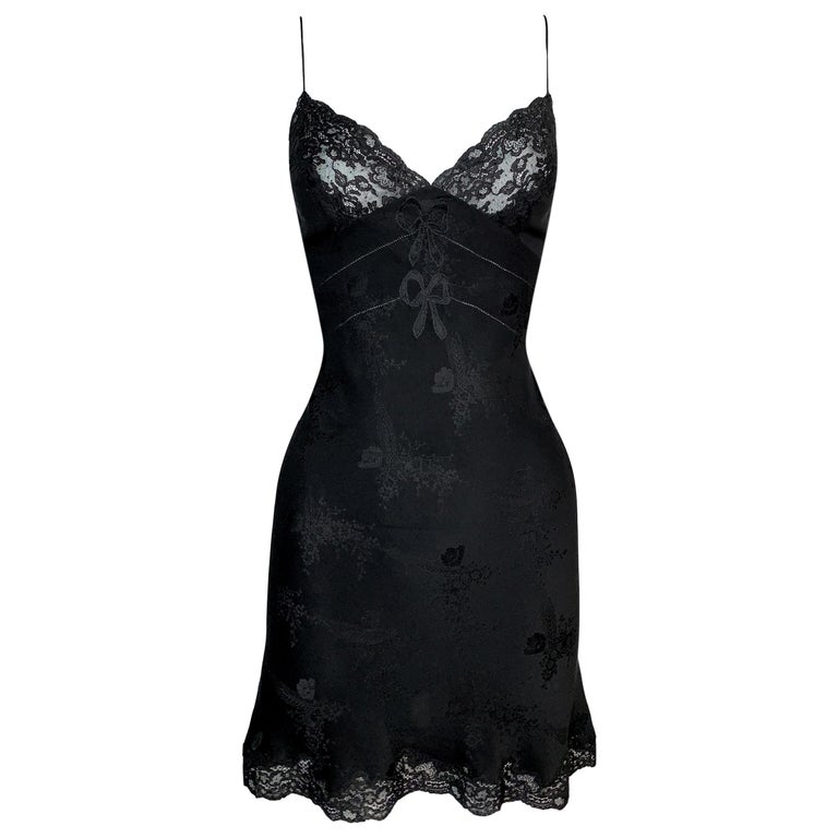 F/W 1998 Christian Dior by John Galliano Black Lace Bows Mini Slip Dress at  1stDibs | dior by galliano mini slip dresses, dior black lace slip dress,  dior galliano mini slip dress