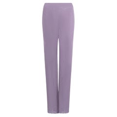 F/W 1998 Christian Dior by John Galliano Lavender Silk Lace Trim Pants FR40