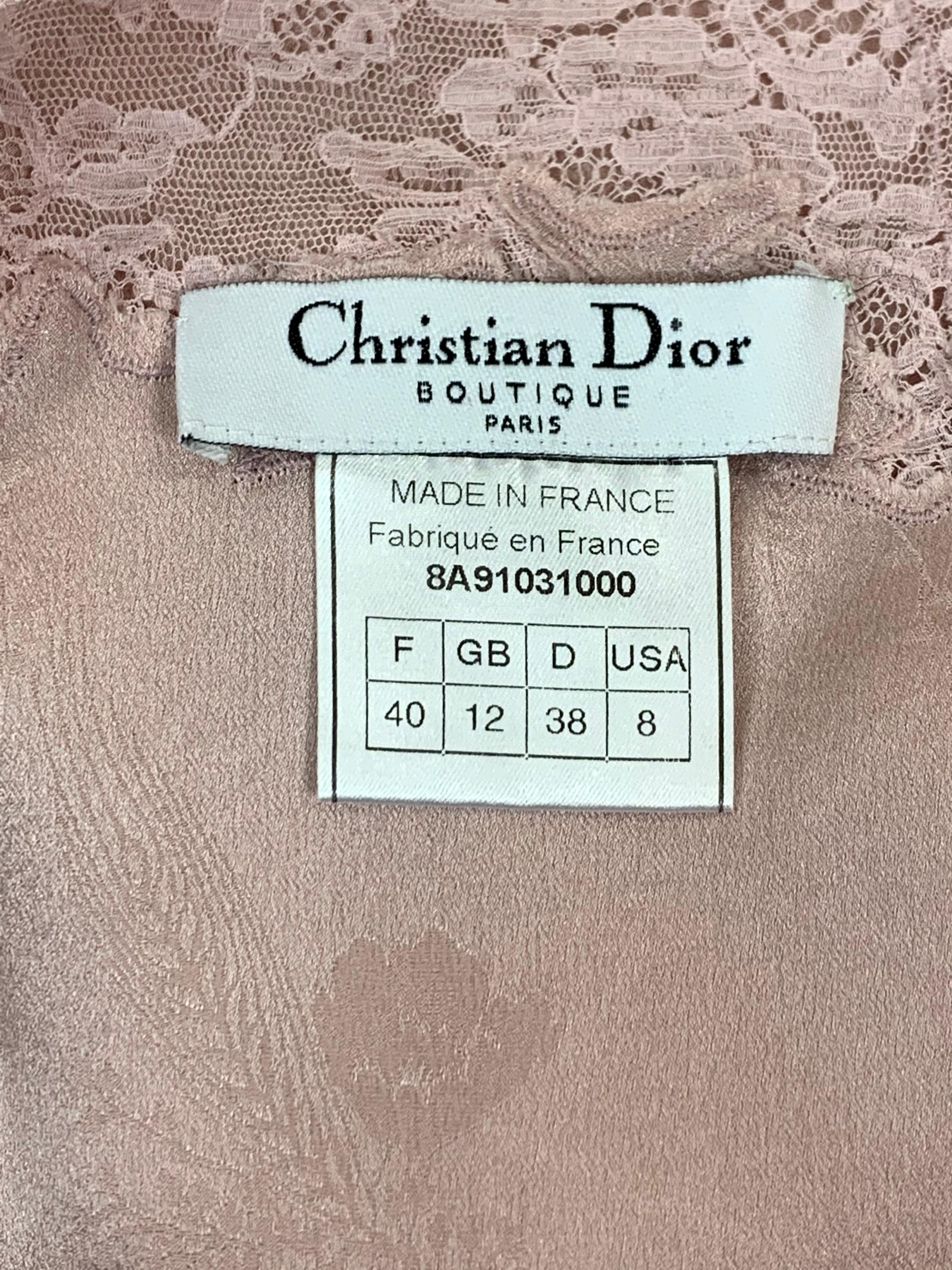F/W 1998 Christian Dior by John Galliano Pink Silk & Lace Kimono Top In Fair Condition In Yukon, OK