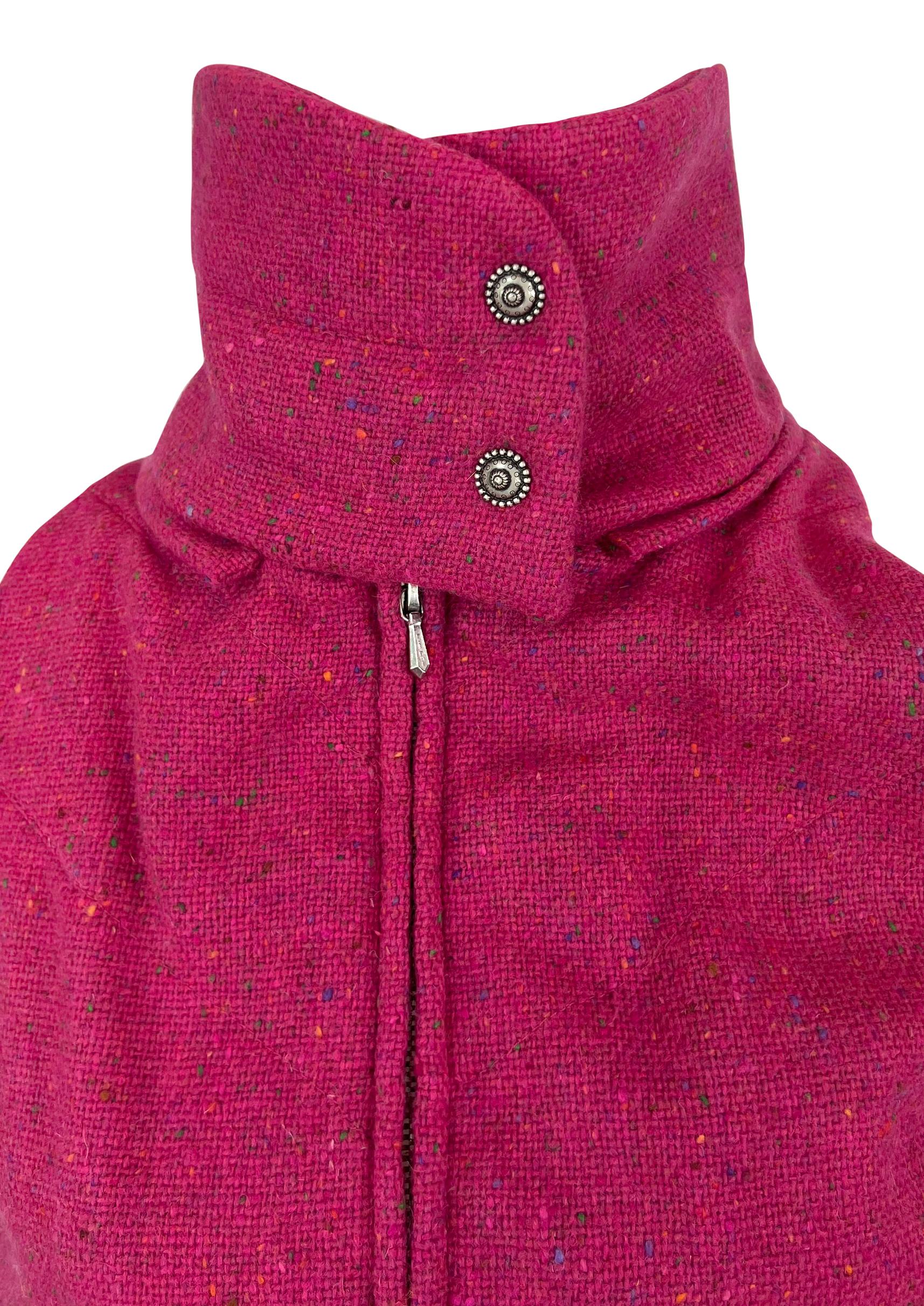 Women's F/W 1998 Christian Dior by John Galliano Pink Tweed Cinched Gilet Jacket For Sale