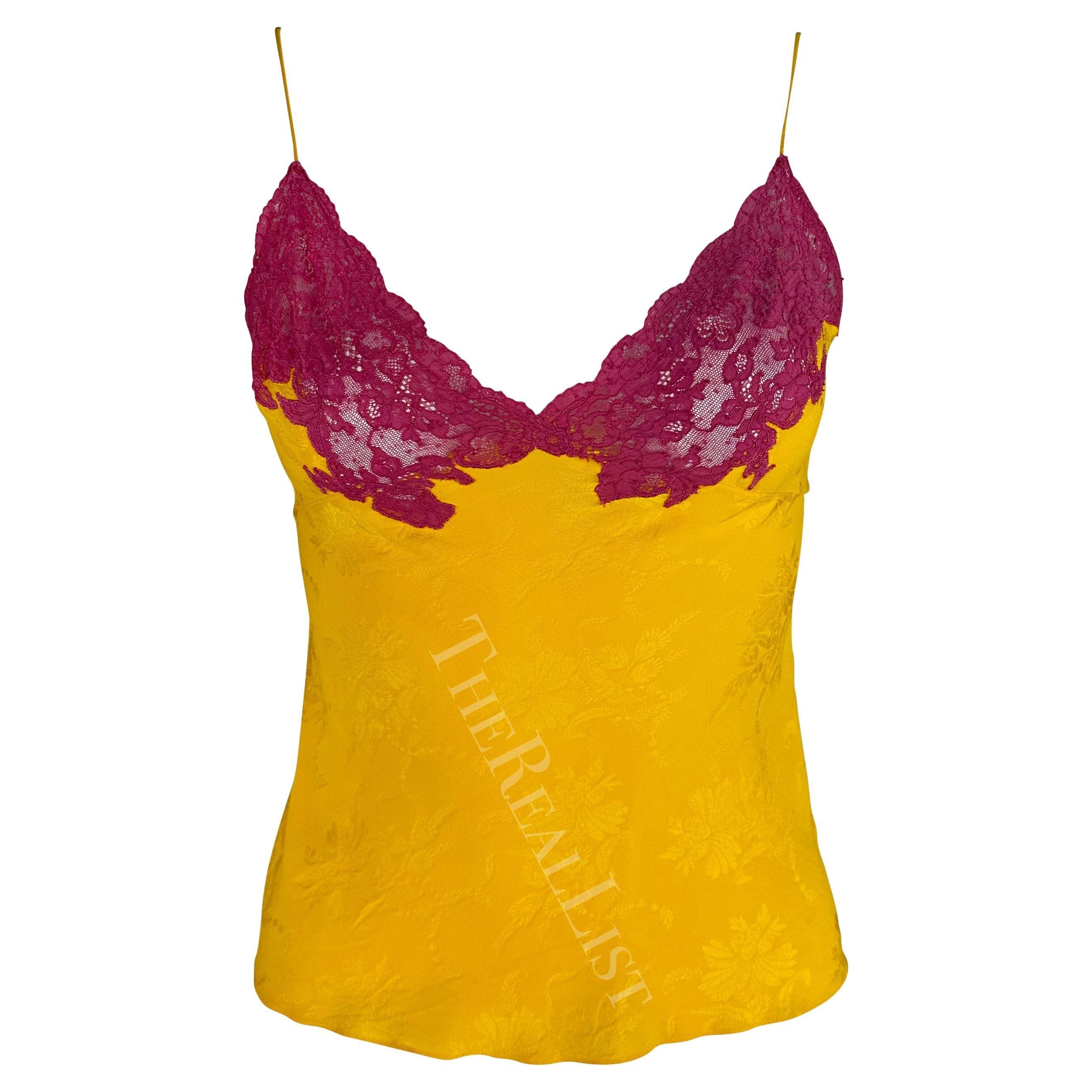 F/W 1998 Christian Dior by John Galliano Traje de falda de 3 piezas de encaje amarillo rosado en venta 11