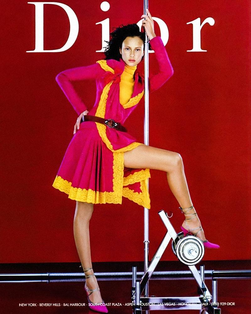 Presenting a fabulous pink and yellow Christian Dior three-piece set, designed by John Galliano. From the Fall/Winter 1998 collection, several similar looks debuted on the season's runway and were also highlighted in the season's ad campaign. This