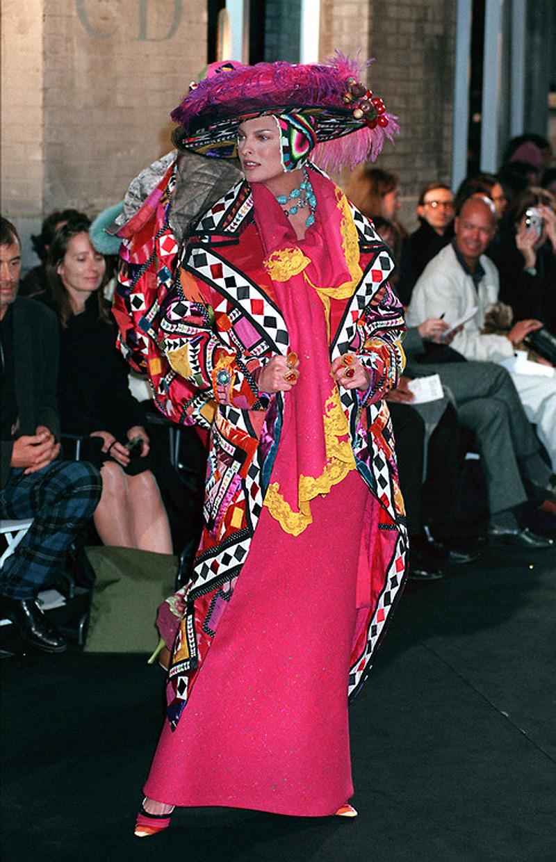 Tailleur jupe 3 pièces en dentelle rose et jaune Christian Dior par John Galliano, A/H 1998 Pour femmes en vente