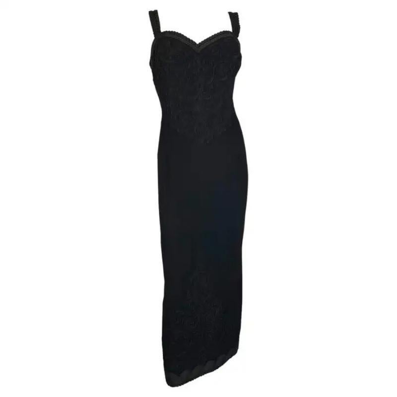F/W 1998 Christian Dior Haute Couture by John Galliano Vestido negro tejido