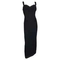F/W 1998 Christian Dior Haute Couture by John Galliano Black Woven Gown