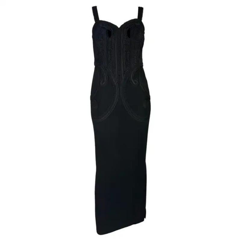 Robe tissée noire haute couture Christian Dior A/H 1998 par John Galliano