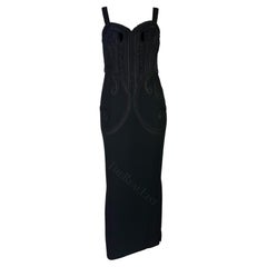 F/W 1998 Christian Dior Haute Couture by John Galliano Black Woven Gown 