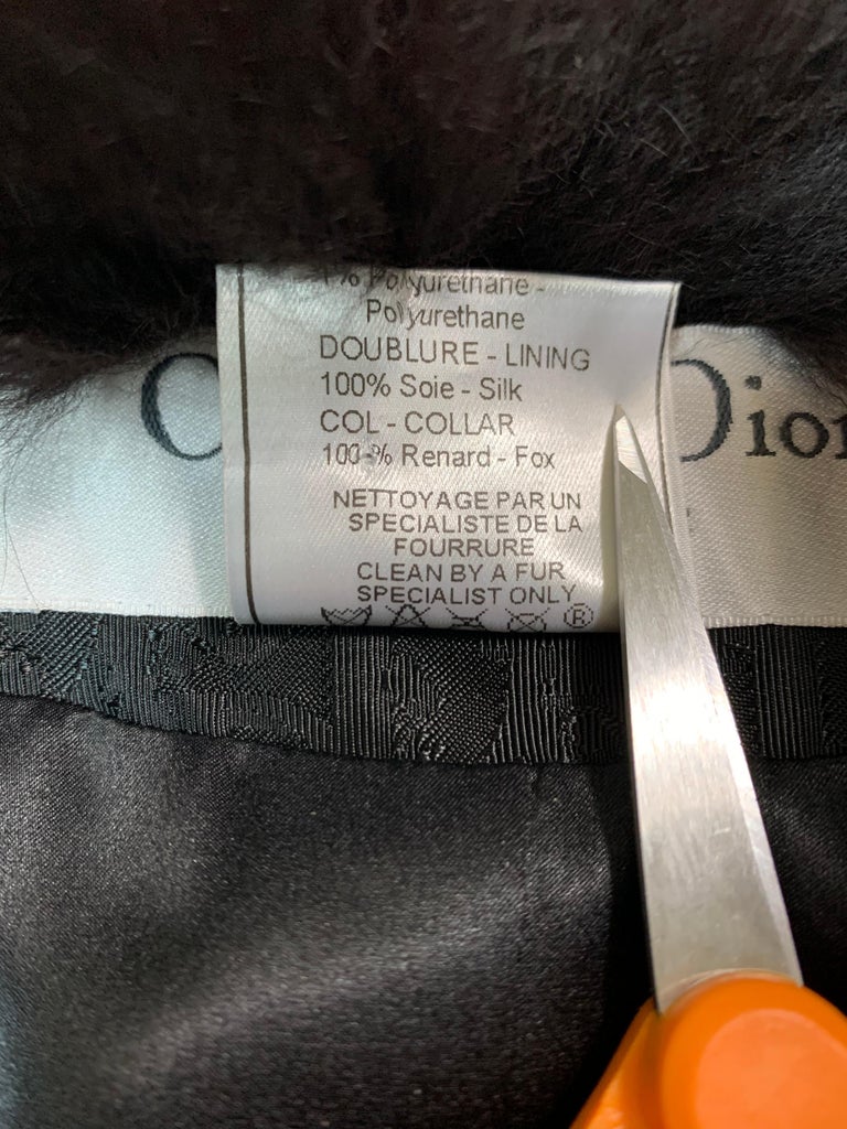 F/W 1998 Christian Dior John Galliano Black Logo Puffer Jacket w Fur M ...