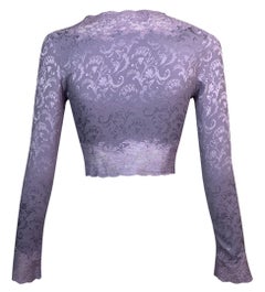 F/W 1998 Christian Dior John Galliano Top de encaje púrpura lavanda