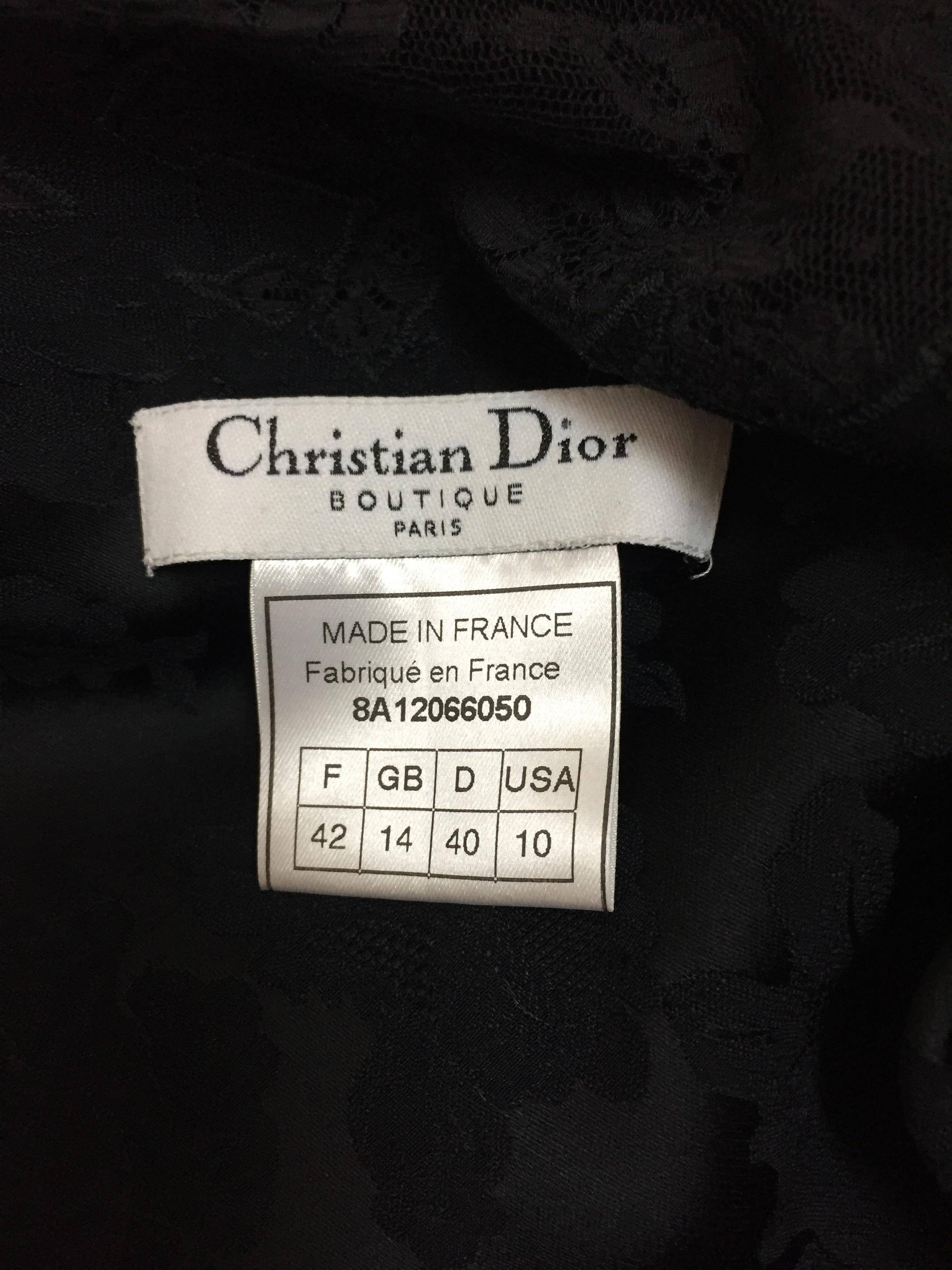 Women's F/W 1998 Christian Dior John Galliano Sheer Lace Black Plunging Long Slip Dress For Sale