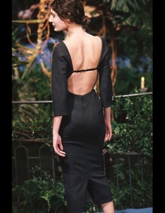 F/W 1998 Dolce & Gabbana Black Sleeveless Backless Runway Dress